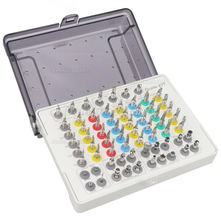 Kits guides pour implants universels dentaires, guide de perforation des tissus, alésoir, guide de forage d'ancrage